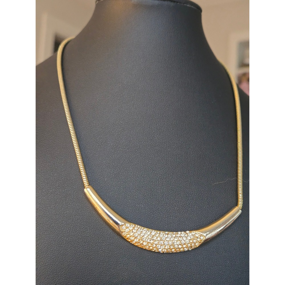 Park Lane Choker Omega Goldtone Pave Necklace Vintage